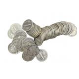 50 Silver Mercury Dimes Circulated