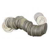40 Circulated Silver Washington Quarters