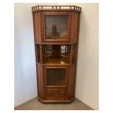 Antique Glass Front Corner Cabinet