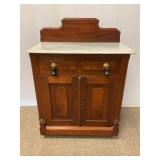 Victorian Marble Top Vanity with Single Drawer