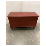 Red Painted Trunk 26x44x19 Inches