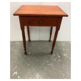 Wood Side Table with Discolored Top