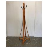 Antique Coat Rack with Metal Hooks