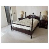 Queen Size Mahogany Bed with Side Rails