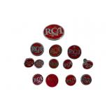 13 Vintage RCA Badges Assorted Sizes