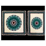 Pair of Giant Dahlia Quilts