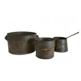 Three Metal Utility Containers