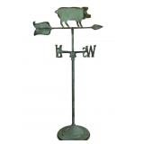 Pig Weathervane in Patinated Brass Style