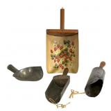 4 Vintage/Antique Grain Scoops