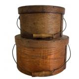 Two Primitive Rustic Wooden Pantry Boxes