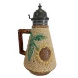 Etruscan Majolica Sunflower Syrup Pitcher