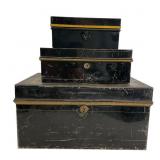 Three Tin Document and Money Boxes
