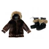 Faux Fur Jacket & Boots w/ Real Fur Accents
