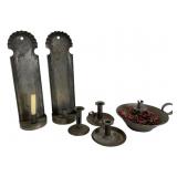 Tin Candleholders Grouping