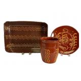 3 Pcs. John Huber Huberhaus Redware Pottery