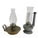 Tubular Hand Lamp & Brass Oil Lamp