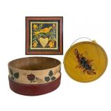 Painted Sieve & Pantry Box, PA Dutch Artwork