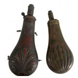 Antique Sykes and A&M Flask Co. Powder Flasks