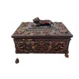 Decorative Box Lion Motif, Broken Foot