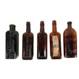 5 Vintage Medicine Bottles, Zemmer+ Paineï¿½s