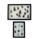 Two Display Cases of Arrowheads Roger Tucker