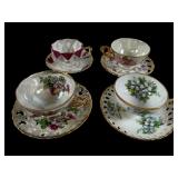 4 Teacup & Saucer Sets, J194, Royal H&