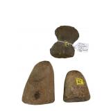 3 Stone Artifacts/Pestles, Various Sizes+Shapes