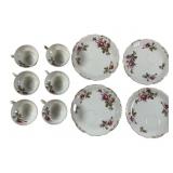 10 Pieces Royal Sealy China Cups & S S
