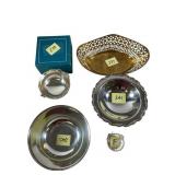 Lot Silver & Brass Bowls & Basket