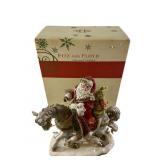Fitz & Floyd Santa on Horse Figurine with Box