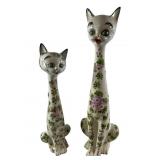 Italian Cat Figurines, 29" & 22" Tall
