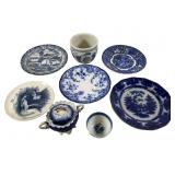 8 Blue & White English Pottery