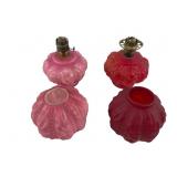 Satin Glass Oil Lamps, 5 1/2 x 5
