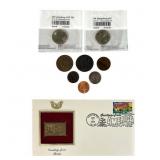 19th & 21st Century Coins & Gold Replica Stamp