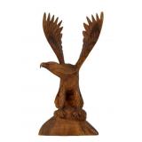 Wooden Eagle Sculpture Signed Juneau Joes Alaska