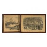Two Framed 1862 Harperï¿½s Weekly Army of the Potoma