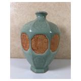 Large Chinese Celadon Vase with Inset Panels