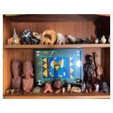 Carved African Figures & Animal Figures Group