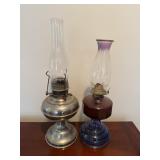 Rayo Oil Lamp & Multicolored Glass Oil Lamp