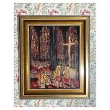 Oil on Board Religious Mass Painting