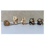 Five Carved Netsuki Figurines