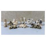 Seven Carved Natural Material Netsuke Figures