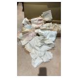 Large Grouping of Linens with Metal Box