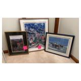 Three Framed & Matted Art Prints Collection
