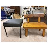 Child Wooden Bench & Vinyl Stool