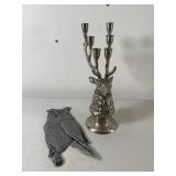 Midwest Elk Head Candelabra & Cast Crab Owl