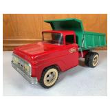 Tonka Red & Green Metal Dump Truck Toy