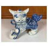 Blue & White Porcelain Foo Dog Statue