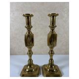 Pair Brass Push-Up Candlesticks