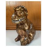Vintage Chinese Foo Dog Plaster Statue